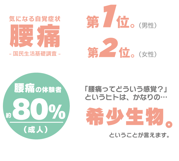 腰痛を知らない人は希少生物