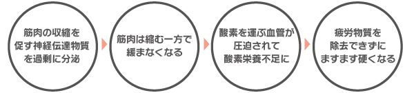 筋肉が硬くなって起こる悪循環